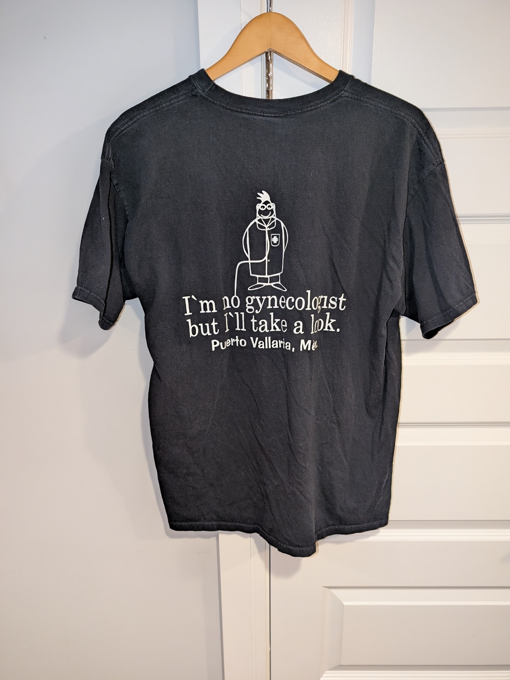 Novelty Puerto Vallarta Mexico Graphic Tee - Black "I'm No Gynecologist"